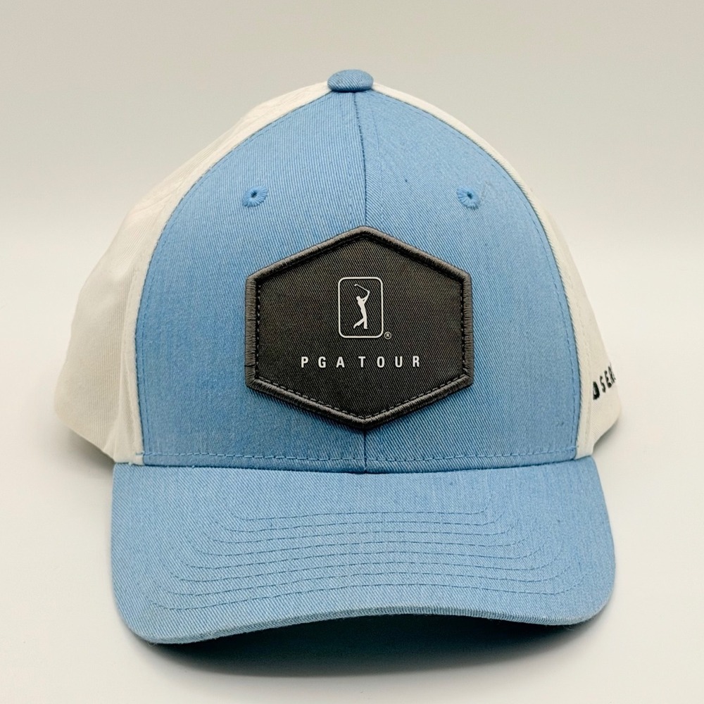 PGA Tour Pro Series Golf Hat Mens‎ Light Blue White Adjustable Baseball Cap